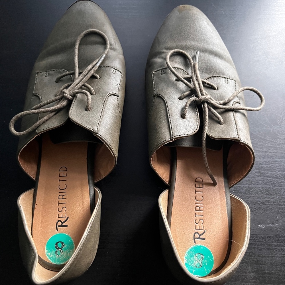 restricted olive shoes